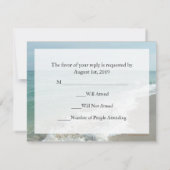 Strand Bestemming Trouwdag Overeenkomstige RSVP Wi (Achterkant)