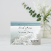 Strand Bestemming Trouwdag Passende RSVP Witte Gol (Staand voorkant)