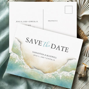 Strand Bestemming Trouwdag Save The Date Briefkaart
