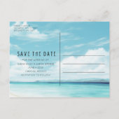 Strand Bestemming Trouwdatum Opslaan Aankondigingskaart (Achterkant)