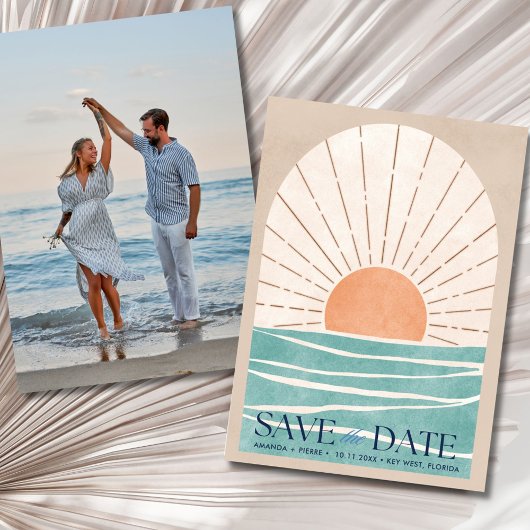Strand Bestemming Trouwfoto Save the Date