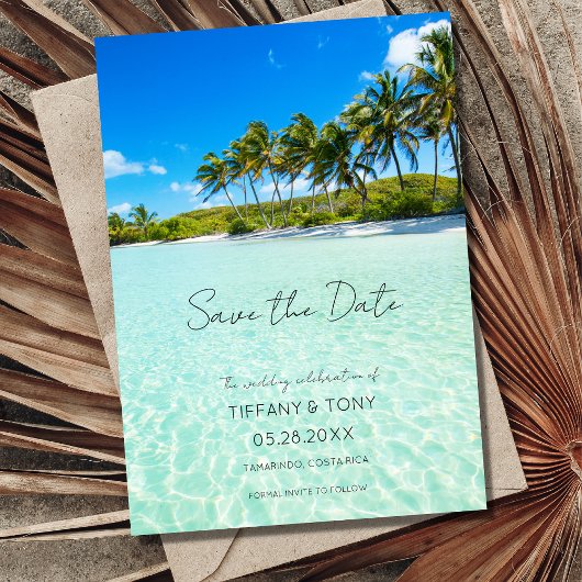 Strand Bestemming Trouwfoto Save the Date
