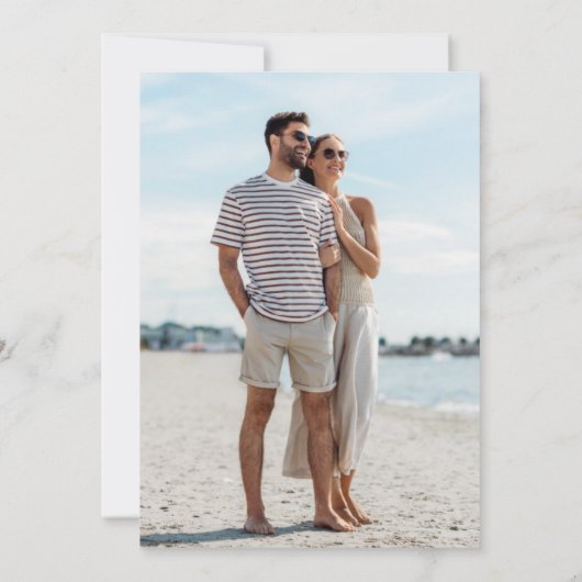 Strand Bestemming Trouwfoto Save the Date (Achterkant)