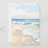 Strand Bestemming Waterverf Rollende Golven Bruilo Save The Date (Achterkant)