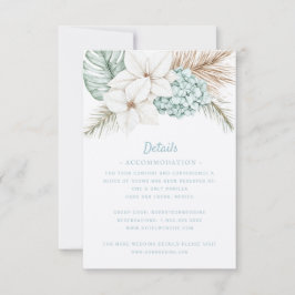 Strand Bestemming Winter Huwelijk | Details RSVP Kaartje