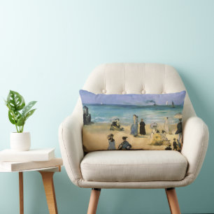 Strand bij Boulogne van Edouard Manet Kussen