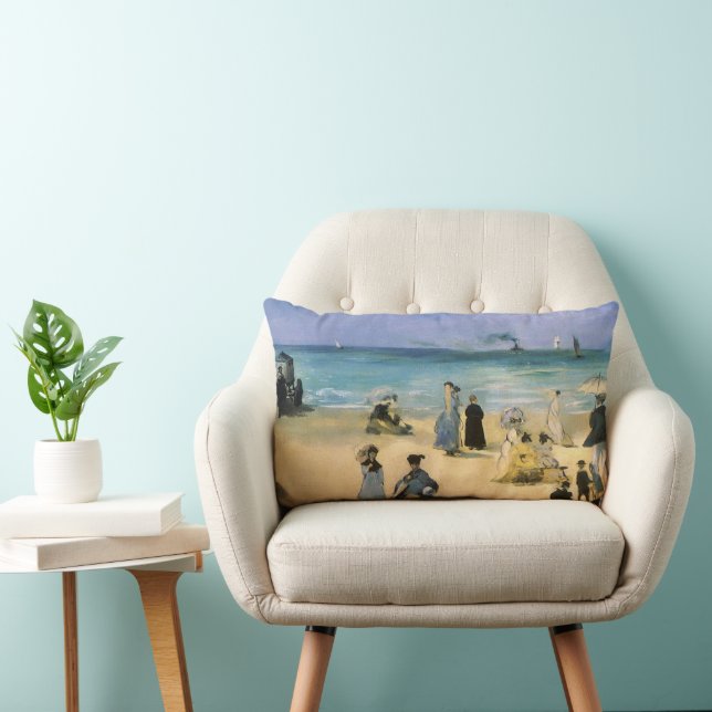 Strand bij Boulogne van Edouard Manet Kussen (Stoel)