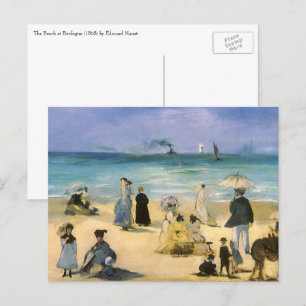 Strand bij Boulogne van Edouard Manet, Vintage Kun Briefkaart