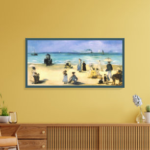 Strand bij Boulogne van Edouard Manet, Vintage Kun Canvas Afdruk