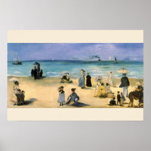 Strand bij Boulogne van Edouard Manet, Vintage Kun Poster