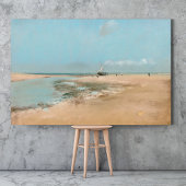 Strand bij laag water (monding van de rivier 1869) poster