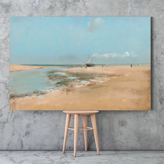 Strand bij laag water (monding van de rivier 1869) poster