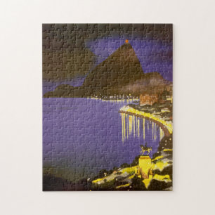 strand bij nacht in Rio de Janeiro, Brazilië Legpuzzel