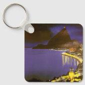  strand bij nacht in Rio de Janeiro, Brazilië Sleutelhanger (Voorkant)