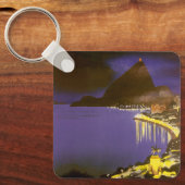  strand bij nacht in Rio de Janeiro, Brazilië Sleutelhanger (Voorkant)