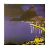  strand bij nacht in Rio de Janeiro, Brazilië Tegeltje (Voorkant)