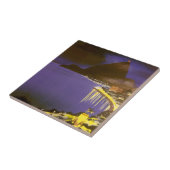  strand bij nacht in Rio de Janeiro, Brazilië Tegeltje (Zijkant)