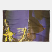  strand bij nacht in Rio de Janeiro, Brazilië Theedoek (Horizontaal)