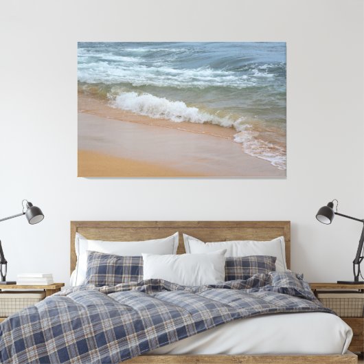 Strand bij Poipu Canvas Afdruk (Insitu (Slaapkamer))
