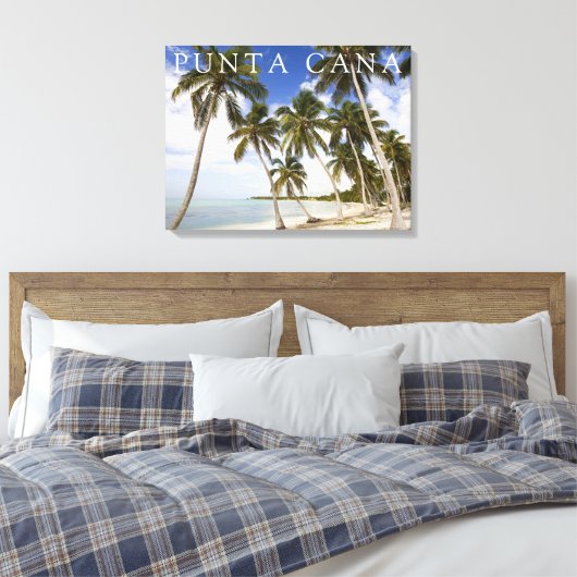Strand bij Punta Cana | Dominicaanse Republiek Canvas Afdruk (Insitu (Slaapkamer))