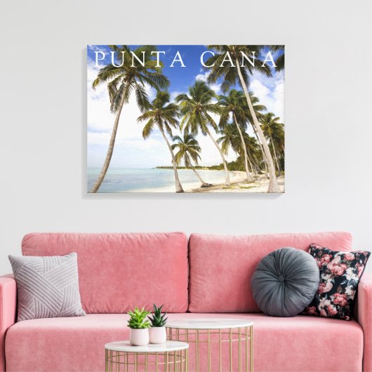 Strand bij Punta Cana | Dominicaanse Republiek Canvas Afdruk (Insitu (Woonkamer))