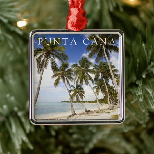 Strand bij Punta Cana | Dominicaanse Republiek Metalen Ornament (Boom)