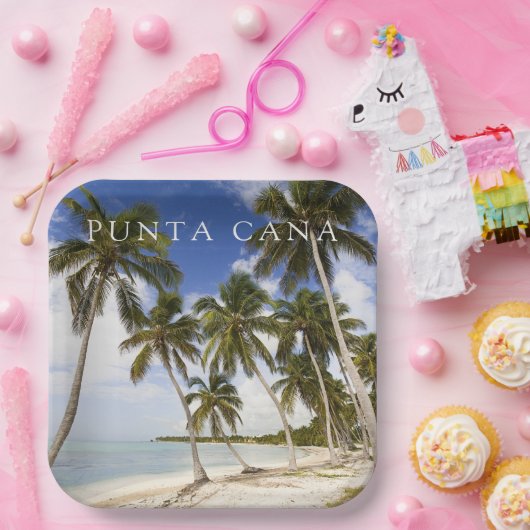 Strand bij Punta Cana | Dominicaanse Republiek Papieren Bordje (Feest)