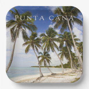 Strand bij Punta Cana   Dominicaanse Republiek Papieren Bordje