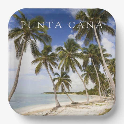 Strand bij Punta Cana | Dominicaanse Republiek Papieren Bordje (Voorkant)