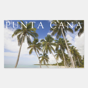 Strand bij Punta Cana   Dominicaanse Republiek Rechthoekige Sticker