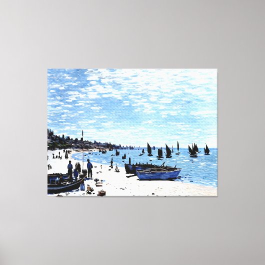 Strand bij Sainte-Adresse Canvas Afdruk (Voorkant)