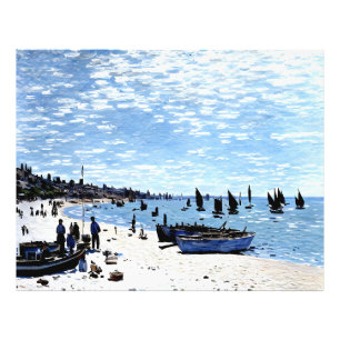Strand bij Sainte-Adresse Foto Afdruk