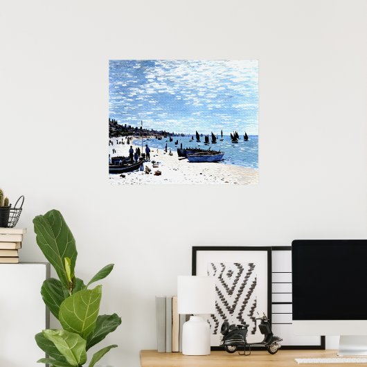 Strand bij Sainte-Adresse Poster (Thuiskantoor)