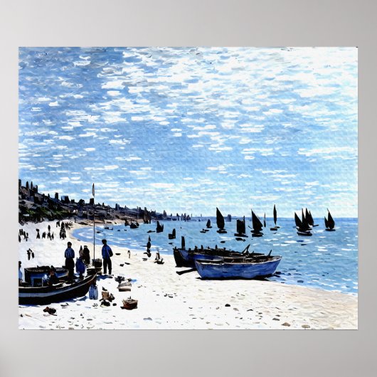 Strand bij Sainte-Adresse Poster (Voorkant)