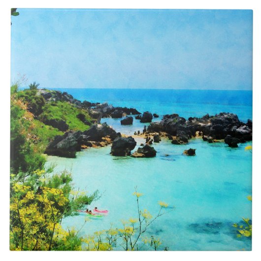 Strand bij St. George Bermuda Tegeltje (Voorkant)