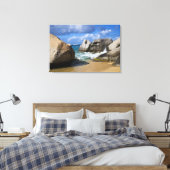 Strand bij Virgin Gorda, Britse Maagden Canvas Afdruk (Insitu (Slaapkamer))