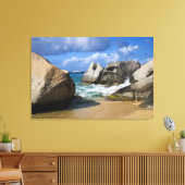 Strand bij Virgin Gorda, Britse Maagden Canvas Afdruk (Insitu (Woonkamer))