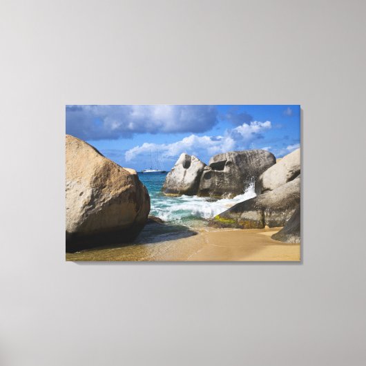 Strand bij Virgin Gorda, Britse Maagden Canvas Afdruk (Voorkant)