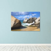 Strand bij Virgin Gorda, Britse Maagden Canvas Afdruk (Insitu (Houten vloer))