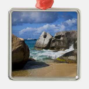 Strand bij Virgin Gorda, Britse Maagden Metalen Ornament