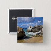 Strand bij Virgin Gorda, Britse Maagden Vierkante Button 5,1 Cm (Voorkant /achterkant)