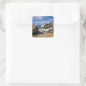 Strand bij Virgin Gorda, Britse Maagden Vierkante Sticker (Tas)