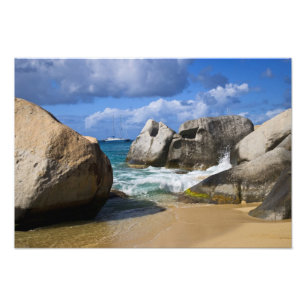 Strand bij Virgin Gorda, Britse Maagdeneilanden Foto Afdruk