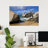 Strand bij Virgin Gorda, Britse Maagdeneilanden Poster (Thuiskantoor)