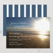 Strand bij zonsondergang - huwelijksuitnodiging kaart (Voorkant / Achterkant)