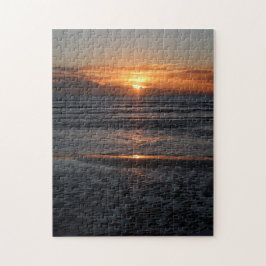 strand bij zonsondergang legpuzzel