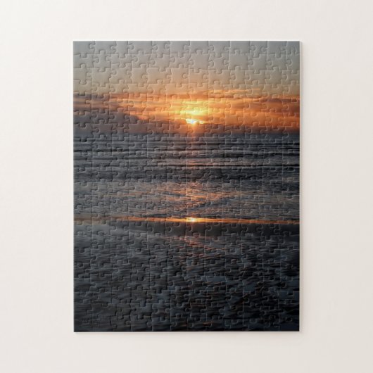 strand bij zonsondergang legpuzzel (Verticaal)