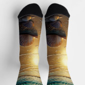 strand bij zonsondergang met schalen sokken (Top)