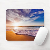 strand bij zonsondergang muismat (Met muis)