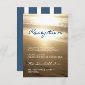 Strand bij zonsondergang - ontvangstkaart informatiekaartje (Voorkant / Achterkant)